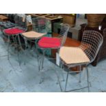 KNOLL BERTOIA BAR STOOLS, a set of four, by Harry Bertoia, 106cm H. (4)