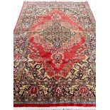 SILK QUM RUG, 116cm x 105cm.