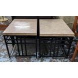 ANDREW MARTIN GEOMETRIC SIDE TABLES, a pair, 65cm x 50cm x 52cm.