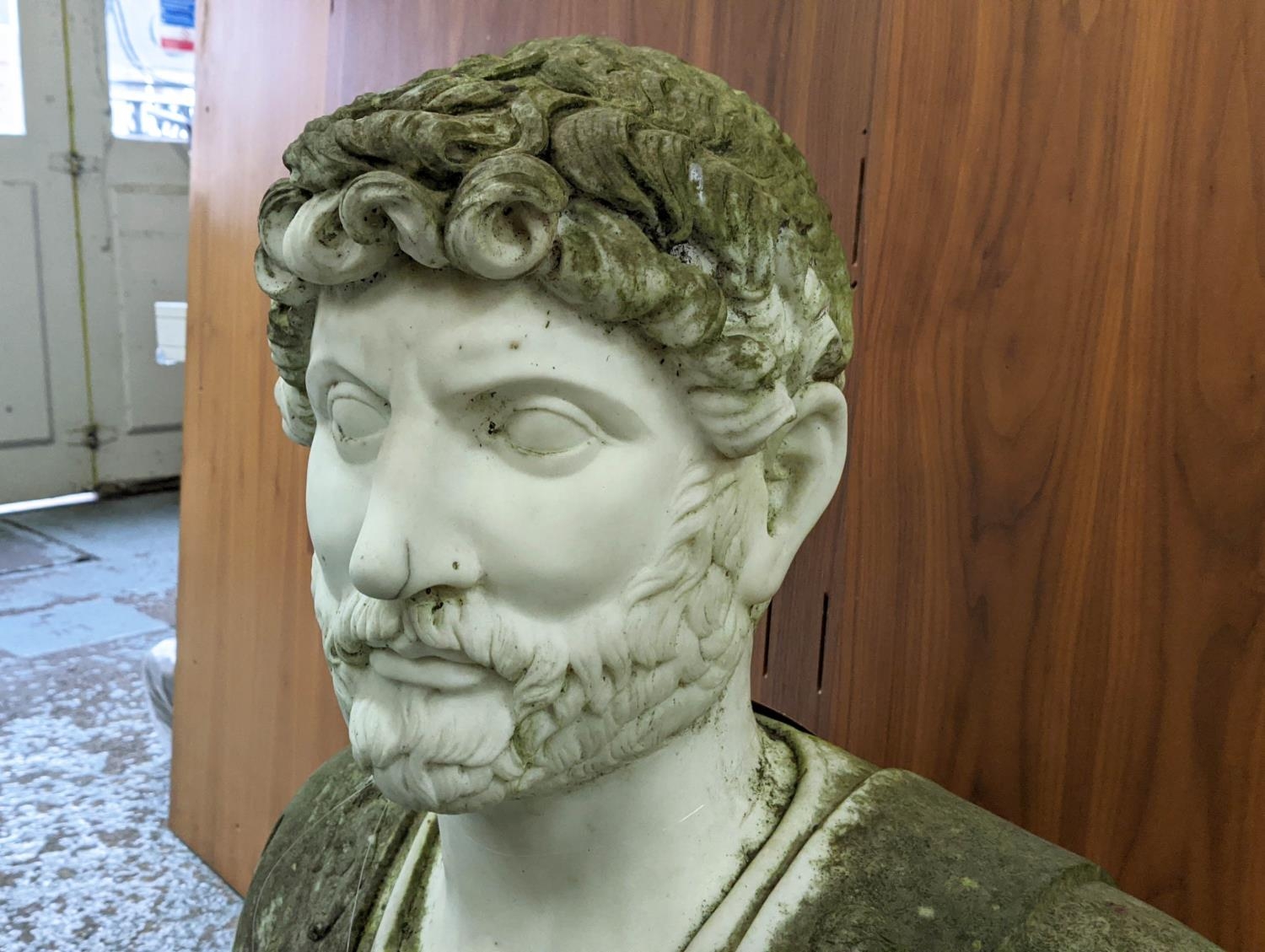 AFTER THE ANTIQUE BUST OF HADRIAN, marble, 89cm H. - Image 2 of 6