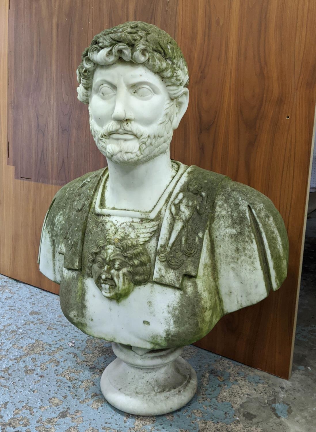 AFTER THE ANTIQUE BUST OF HADRIAN, marble, 89cm H.
