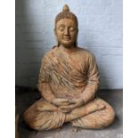 SEATED BUDDHA, composite stone, 80cm H.