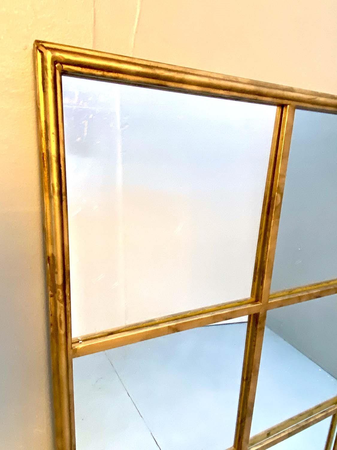 ARCHITECTURAL WALL MIRROR, 110cm high, 110cm wide, segmented overlaid gilt metal frame. - Image 3 of 3