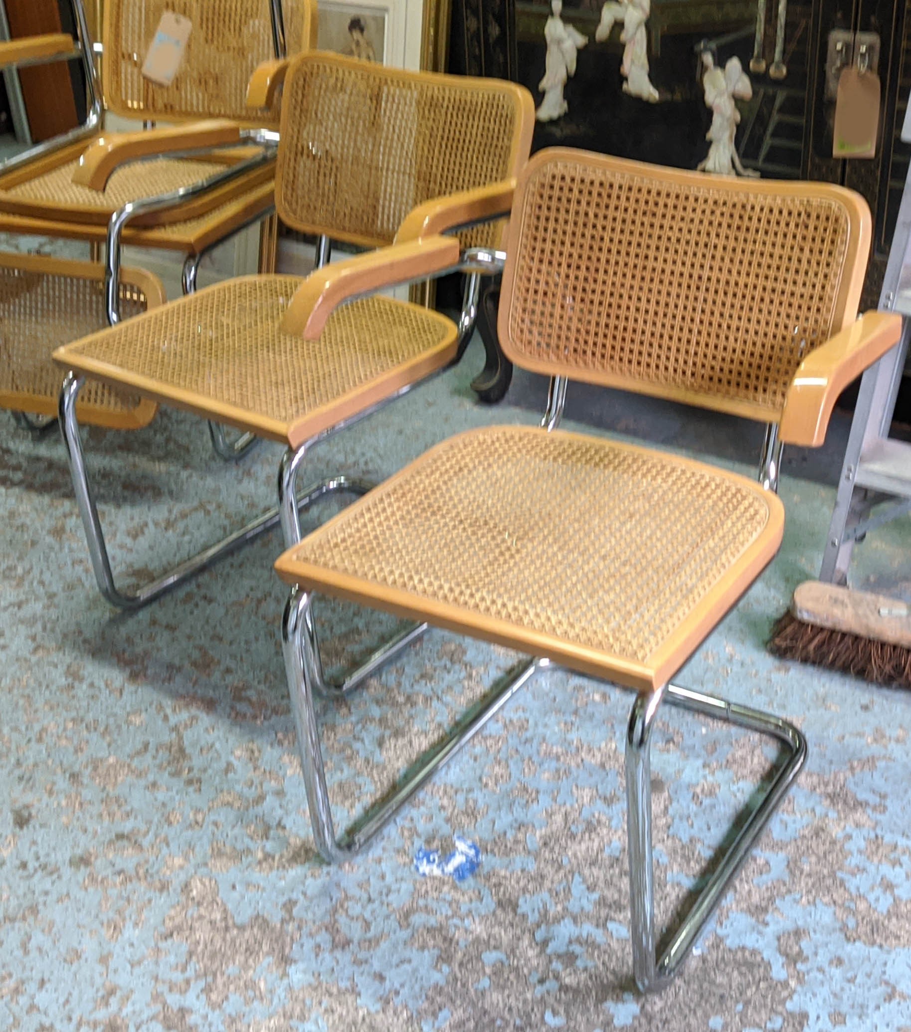 AFTER MARCEL BREUER CESA STYLE CHAIRS, a set of four, 79cm H. (4) - Image 6 of 6