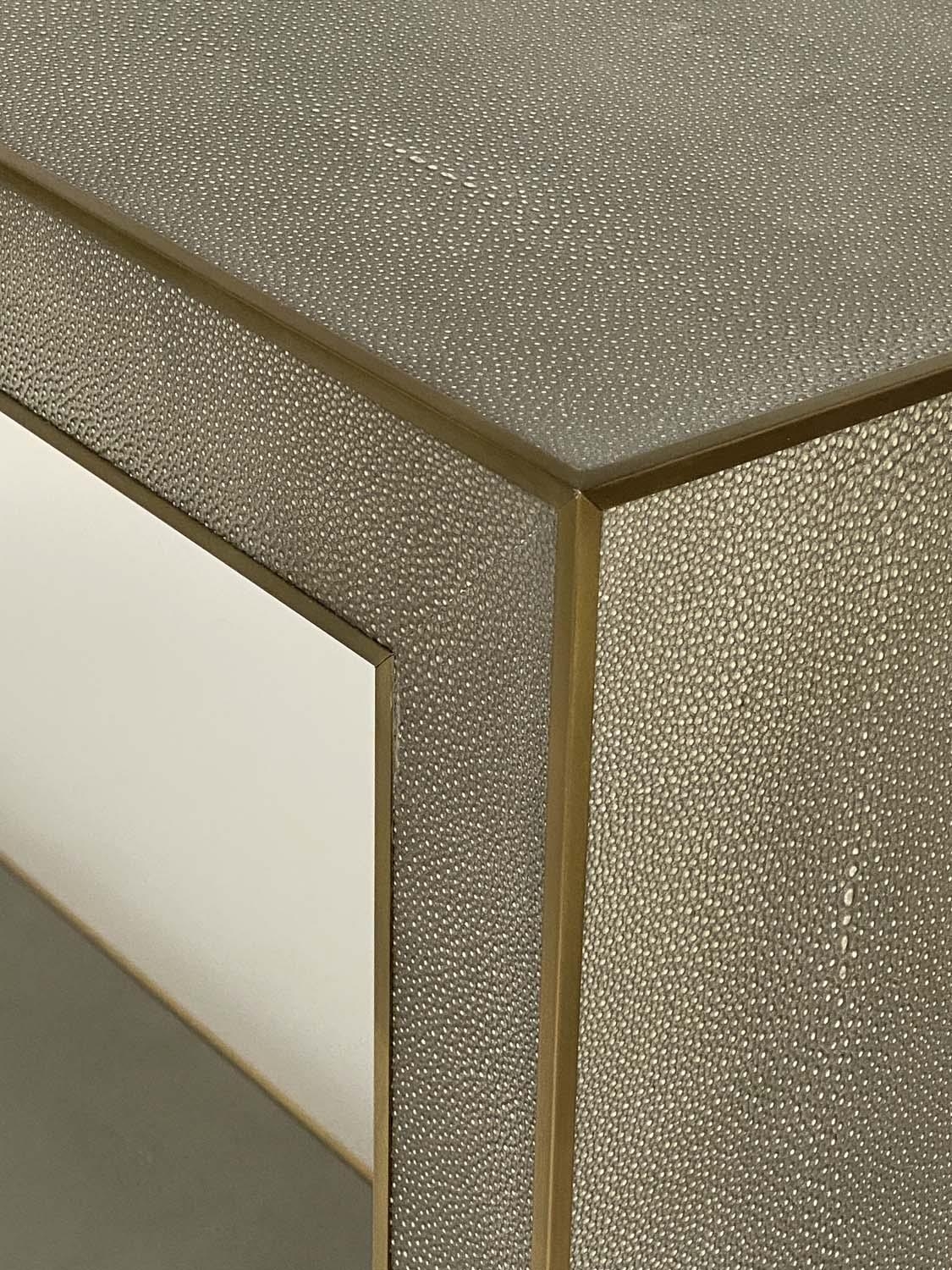 CONSOLE TABLE, faux shagreen with gilt accenting, 170cm W. - Image 3 of 7