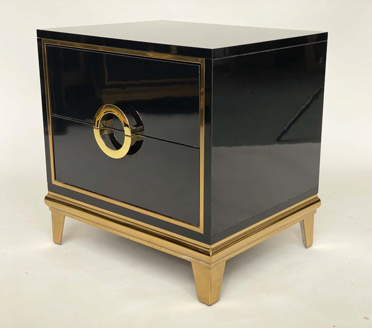 CRAIGSVILLE SIDE CHESTS, a pair, lacquered and gilt each with two drawers, 50cm x 40cm x 51cm H. (2) - Image 3 of 5