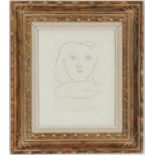 PABLO PICASSO, Tete de Femme, original drypoint and Burin engraving on wove, paper edition 1000,
