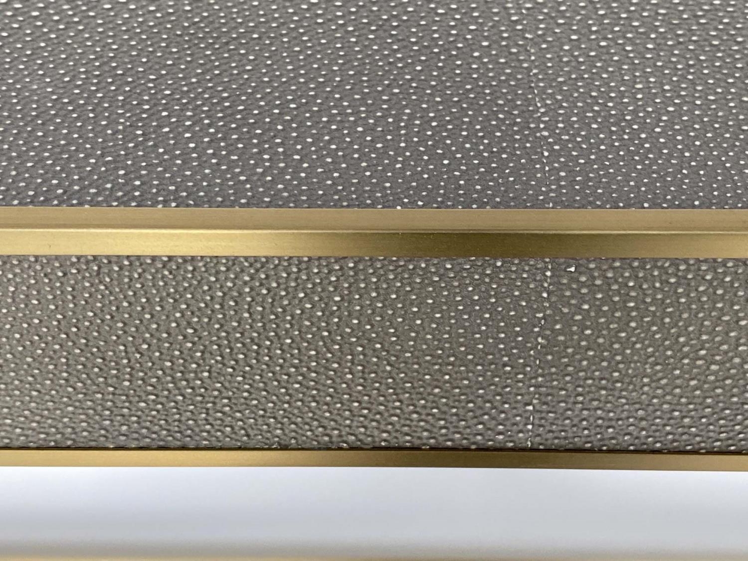 CONSOLE TABLE, faux shagreen with gilt accenting, 170cm W. - Image 4 of 7