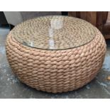 RALPH LAUREN HOME DESERT MODERN WOVEN COCKTAIL TABLE, 108cm x 49cm H.