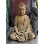 SEATED BUDDHA, composite stone, 100cm H.