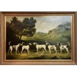 AFTER GEORGE STUBBS (1724-1806) 'Five of Lord Rockingham's hounds in a landscape', oil on canvas,