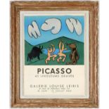 PABLO PICASSO, 45 Linoleums Graves, 1960 rare lithographic poster, 1960, printed by Mourlot, vintage