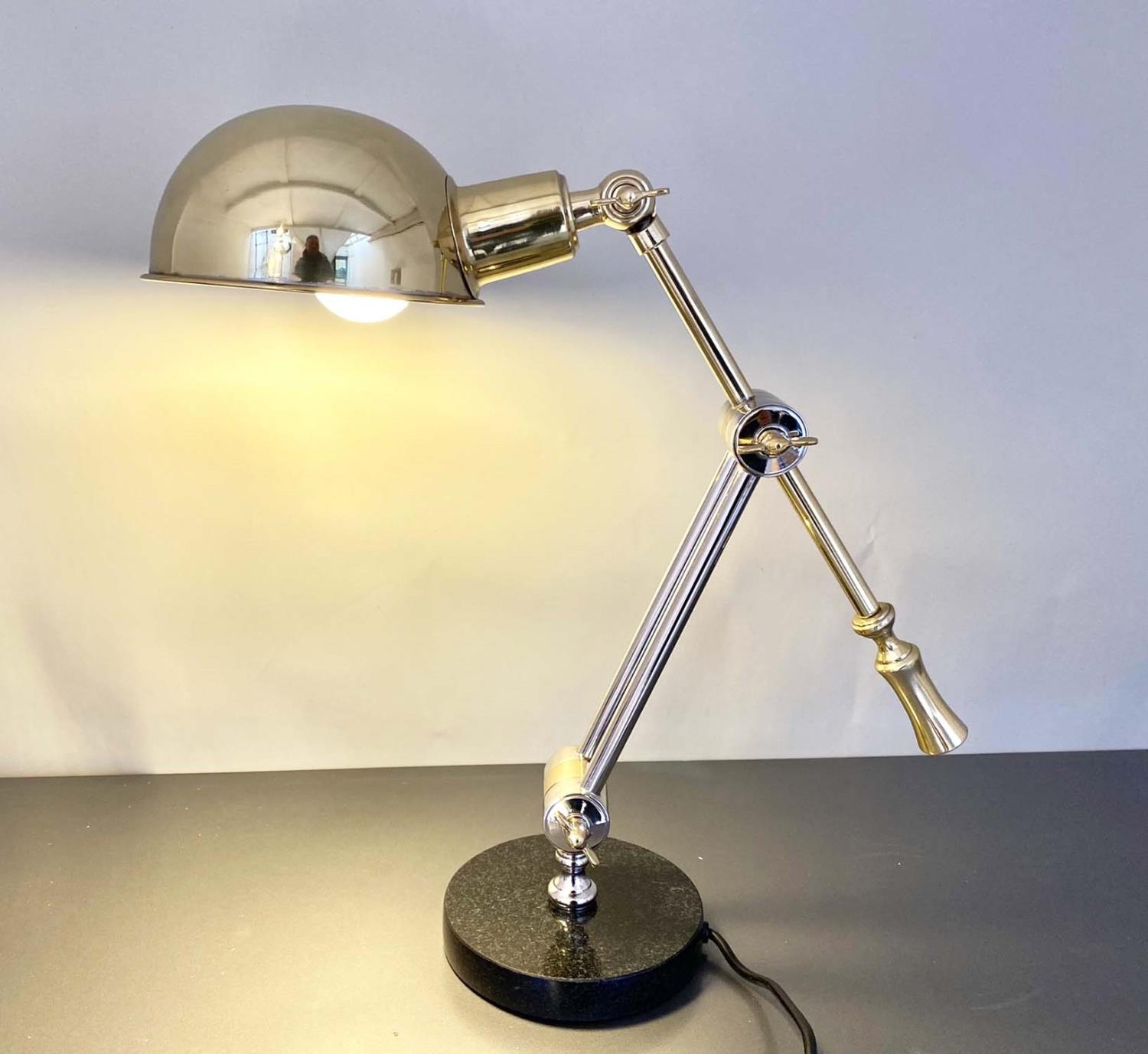 DESK LAMP, 45cm high, Art Deco style design, polished metal.