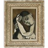 PABLO PICASSO, Femme Se Coiffant, rare pochoire in colours, signed in the plate, printed by Daniel
