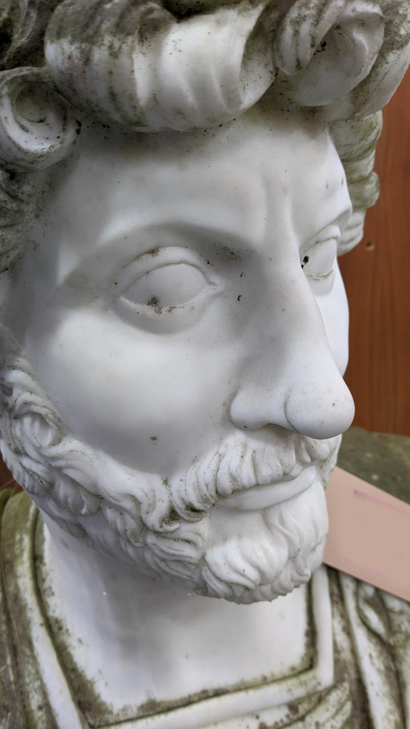 AFTER THE ANTIQUE BUST OF HADRIAN, marble, 89cm H. - Image 5 of 6