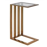 MARTINI TABLE, 56cm H x 25cm W x 35cm D, glass inset top, gilt frame.