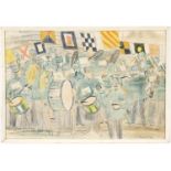 RAOUL DUFY, The Band, signed in the plate, original lithograph for school prints 1949, edition 3000,