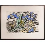 FERNAND LEGER 'Le Partie de Campagne', lithograph, 34cm x 52cm, published 'verve' 1952, framed.