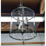 WALL LANTERN, polished metal and glass, four branch, 90cm drop approx.