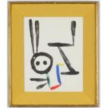 JOAN MIRO, a pair of abstract colour prints, yellow French cadre ancien, 32cm 24.5cm.