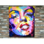 CONTEMPORARY SCHOOL MARILYN MONROE acrylic on canvas, 120cm H x 100cm W.