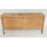 GORDON RUSSELL SIDEBOARD, 1960s Gordon Russell oak with two sliding doors stamped 'Gordon