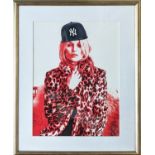 DEATH NYC (American, b.1979) 'Kate Moss Snoop Red', screenprint in colours, signed, dated and