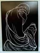 CONTEMPORARY SCHOOL, untitled nude, print on canvas, framed, 143cm H x 103cm W.