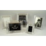 PICTURE FRAMES, five, two waterford cut crystal and three Royal Doulton crystal frames, various