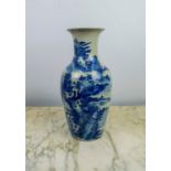 A CHINESE KANGXI STYLE BLUE AND WHITE PORCELAIN VASE, 40cm H.