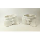 CLASSICAL STYLE MALE ANATOMICAL VESSELS, a pair, glazed ceramic, 19cm x 32cm x 24cm. (2)