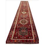 PERSIAN KARAJA LONG RUNNER, 490cm x 90cm.