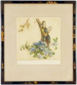 ELYSE LORD, handsigned, The Blue Hydrangea, original etching in colour, numbered in pencil,
