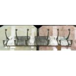 WALL MOUNTING COAT RACK, polished metal, with fourteen hooks, 100cm L.