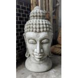 BUST OF BUDDAH , composite stone, 69cm H approx.