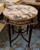 OCCASIONAL TABLE, 57cm x 76cm H, Lous XVI style, the circular marble top on a mahogany base with