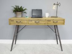 DESK, 76cm H x 120cm W x 40cm D, Industrial style design, fitted with three drawers, raised on