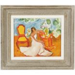 HENRI MATISSE, Femme Assise, signed in the plate, off set lithograph, vintage French frame, 20.5cm x