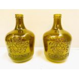 DEMIJOHN VASES, a pair, 45cm H x 30cm diam., embossed 'Cabernet' stamp. (2)