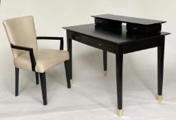 PROMEMORIA WORK STATION, black ash with optional fitted top, two drawers and armchair, 130cm W x