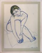 MARTIN PIPER, 'nude study', pastel, 83cm x 58cm, signed and framed.