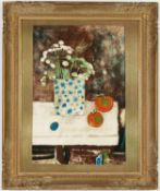 RENE GENIS, handsigned lithograph, Still life with flowers, artist proof, vintage French frame, 66cm