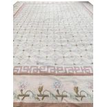 FINE AUBUSSON SAVONNERIE DESIGN CARPET, 410cm x 315cm.