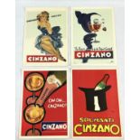 CINZANO ORIGINAL POSTERS, a set of four, Italian circa 1950's, each 61.5cm x 43.5cm. (4)