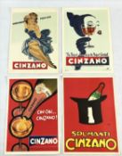 CINZANO ORIGINAL POSTERS, a set of four, Italian circa 1950's, each 61.5cm x 43.5cm. (4)