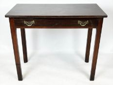 WRITING TABLE, 73cm H x 88cm x 43cm, George II mahogany with frieze drawer.