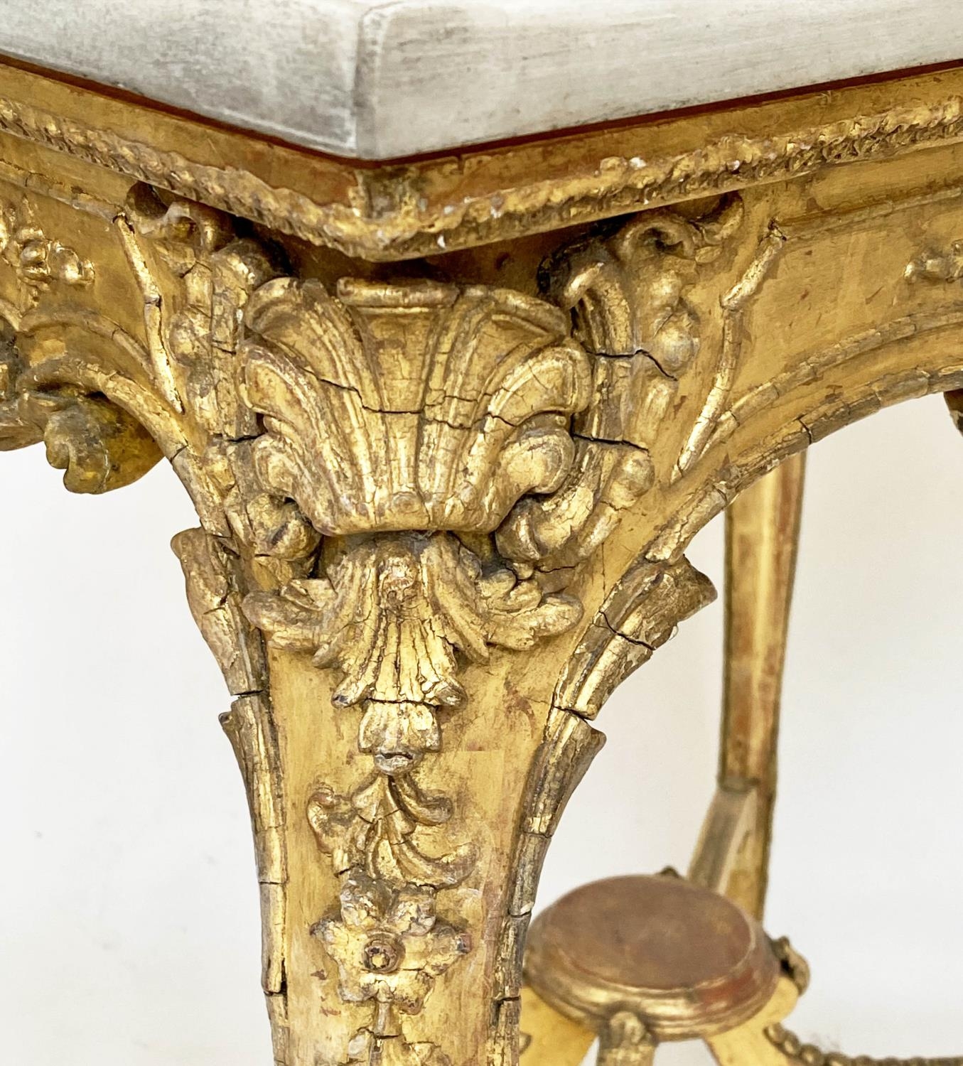 CENTRE TABLE, 19th century Italian, giltwood and gesso, with shell and C scroll decoration, marble - Image 5 of 11