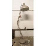 ANGLEPOISE INSPIRED FLOOR LAMP, 190cm H at tallest, grey painted metal.