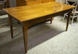 FARMHOUSE TABLE, 19th century French cherrywood and oak with single drawer. 168cm long, 79cm wide,