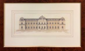 JAN LUZIG, 'Blenheim Palace and others', lithographs, 14cm x 37.5cm, signed and numbered in